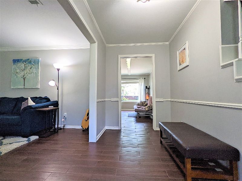 Shared space: Main entryway with second lounge living room to the left 