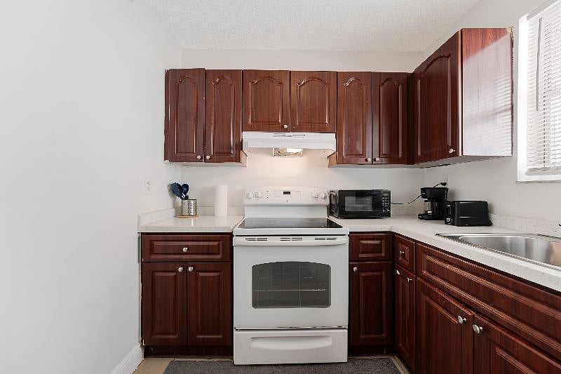 All the essentials for cooking and enjoying meals at home are provided.