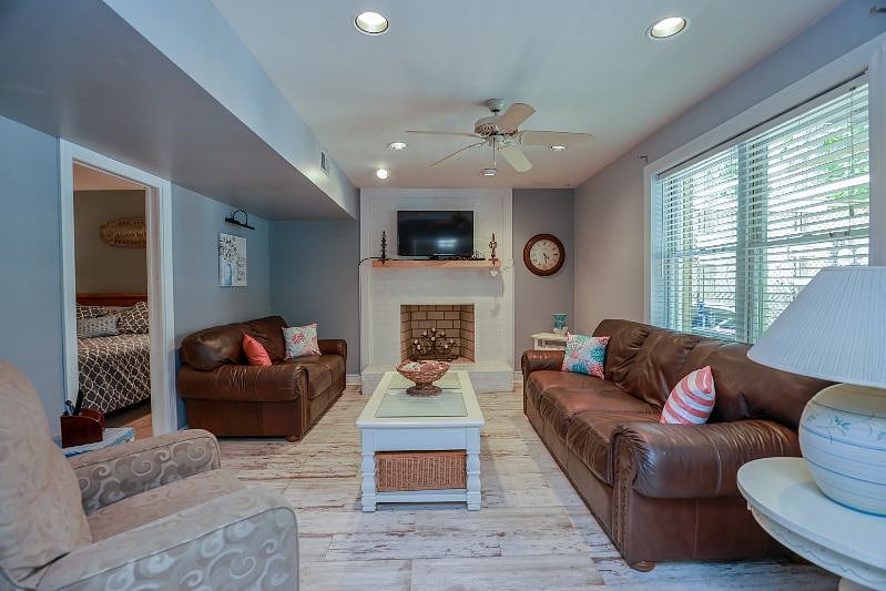Comfortable Living Room with Fireplace