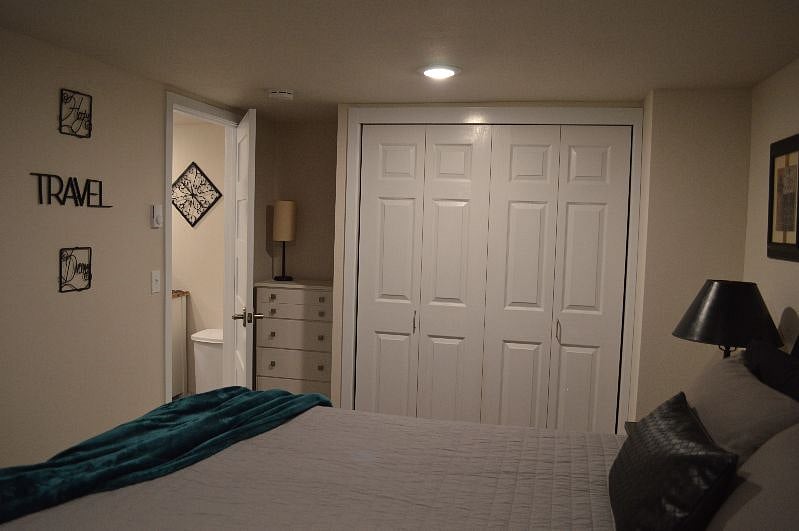 Spacious clothes closet & dresser