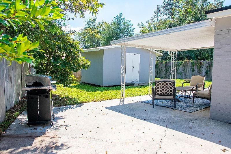 Back Yard | Propane Grill | Seating Area