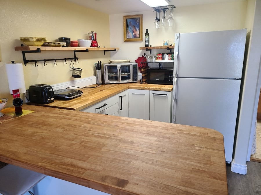 Kitchen with all manner of options for utensils and cooking needs