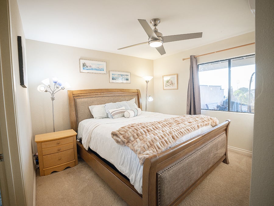 Ca King Bed with generous night stands