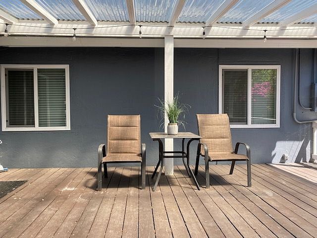 Relaxing deck in the backyard