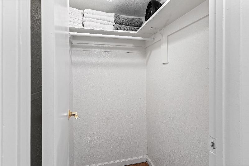Lots of closet space with fresh towels
