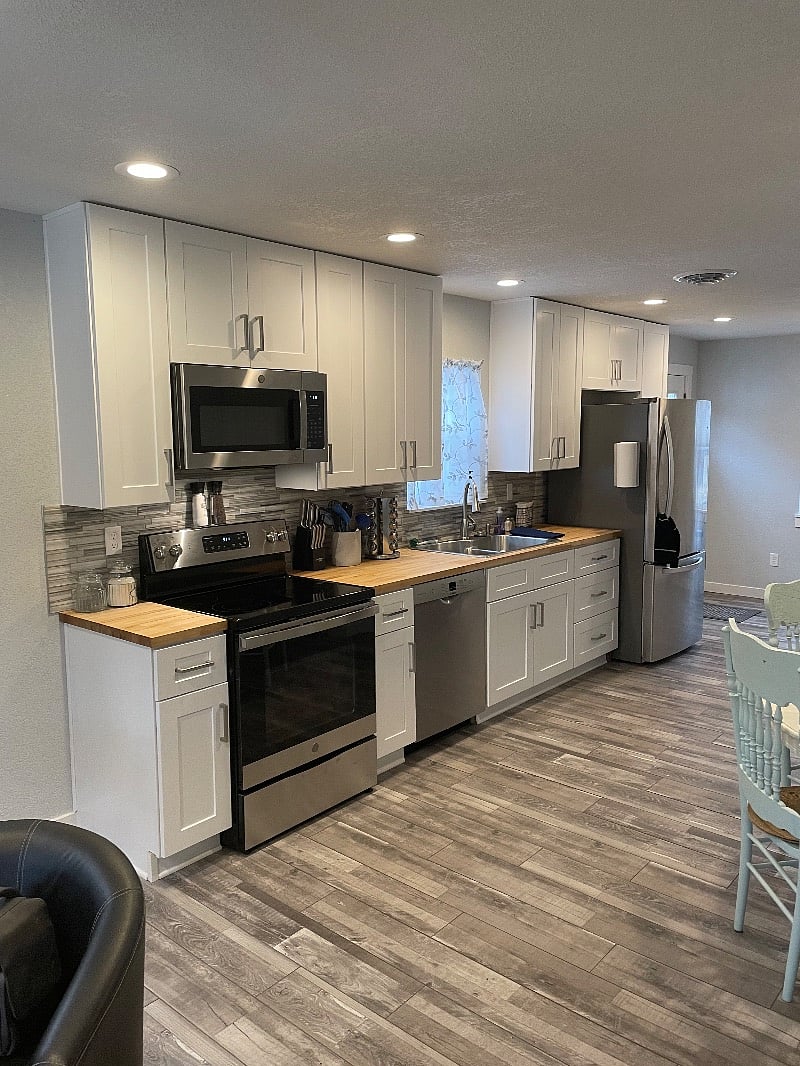 Well apportioned kitchen makes cooking great meals easy.