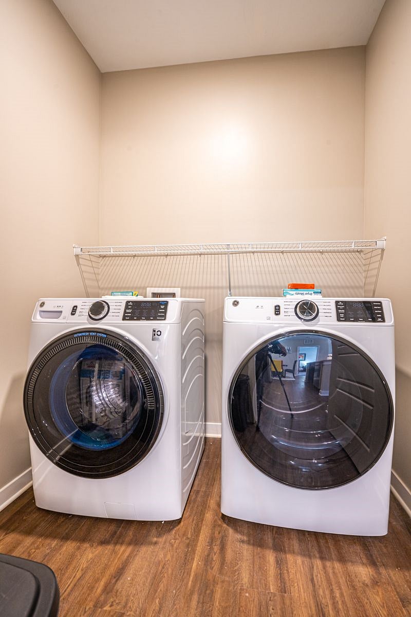A complete in-unit laundry area is at your disposal with washer, dryer and an area to hang clothing. Iron and ironing board are also available.