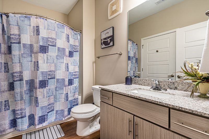 Guest Bathroom.  The bathrooms are sure to please--fresh and clean with new bath and shower installs.  Great hot water and pressure!