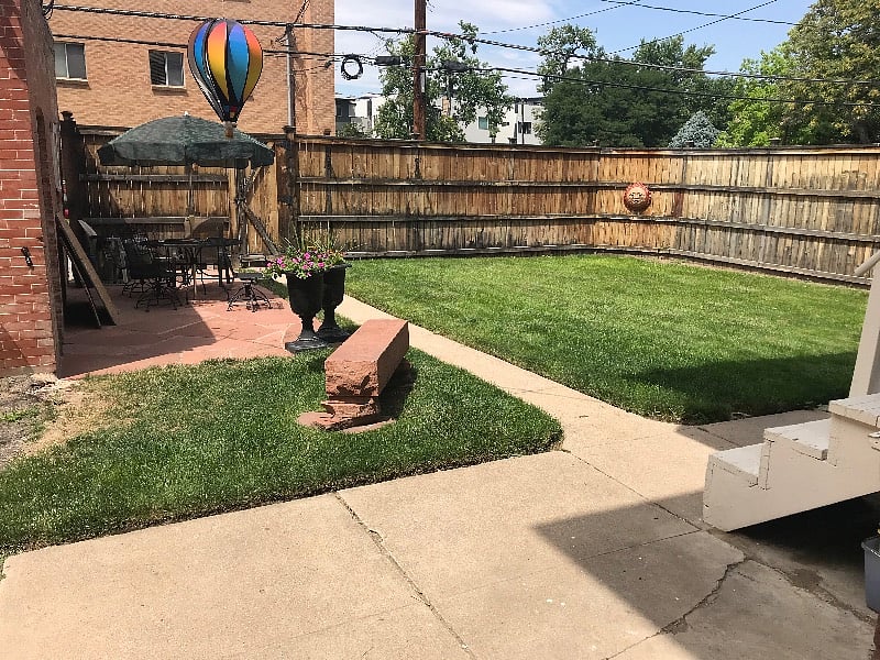 Fenced in backyard 