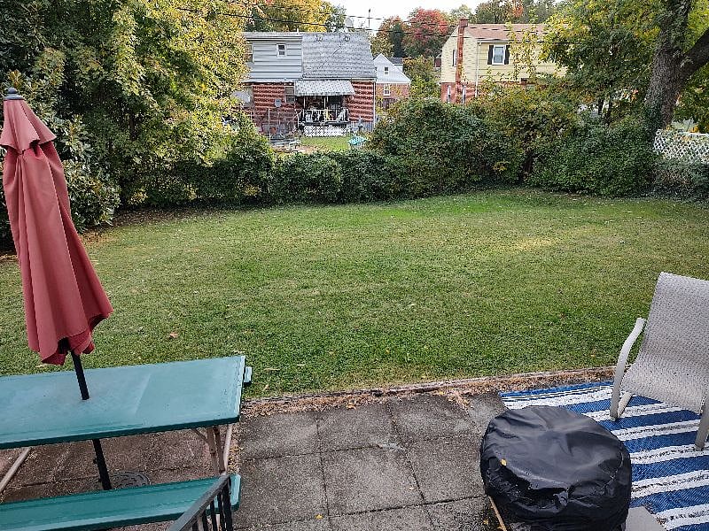 Fenced Backyard with Picnic Table & Fire Pit