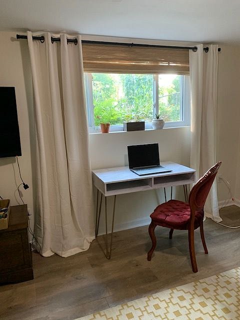 Desk with plenty of natural light.
