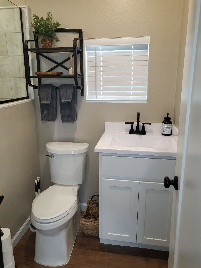 Toilet and bathroom sink