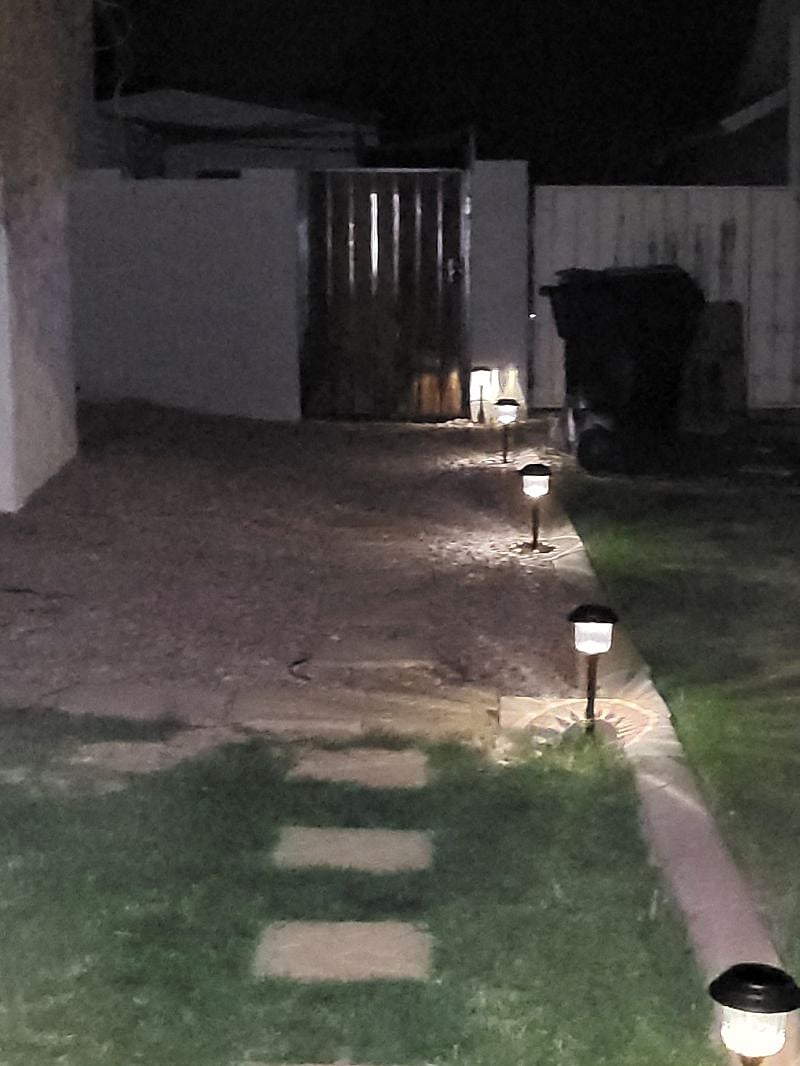 Outside walkway in the evening