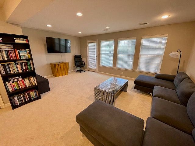 The downstairs den, for your reading or binge-watching needs.