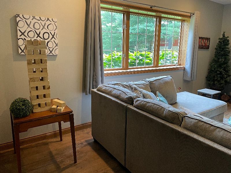large windows have a great view from lower level!