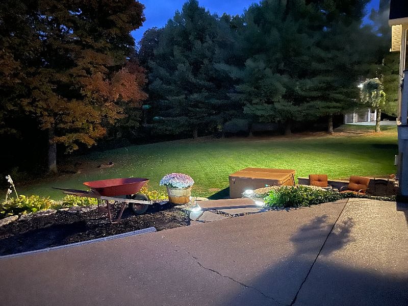 well lit backyard