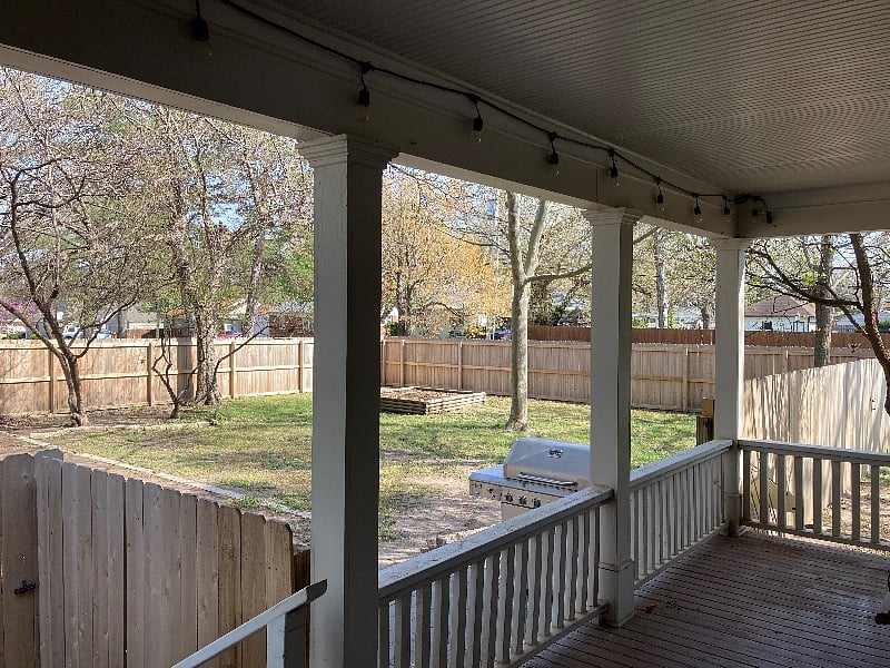 Private fully fenced back yard