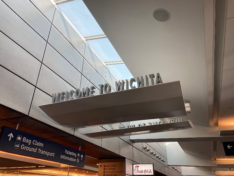 ICT airport located a short 15 minute drive away.  