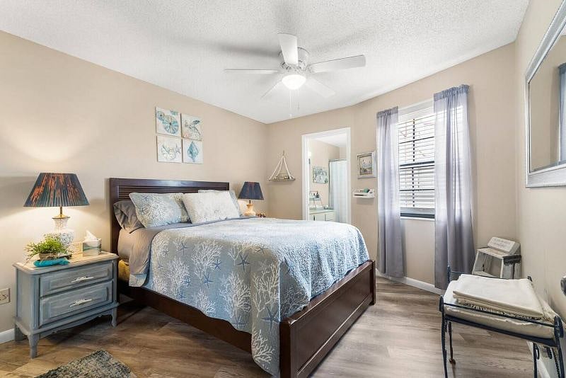 Master bedroom with an en-suite full bath attached