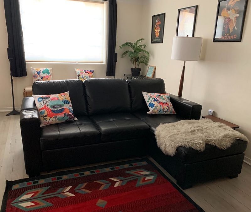 Chaise sofa pulls out to be full sized lounge