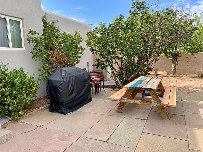 Private yard with gas grill. We allow smoking outside on the property just please be considerate.