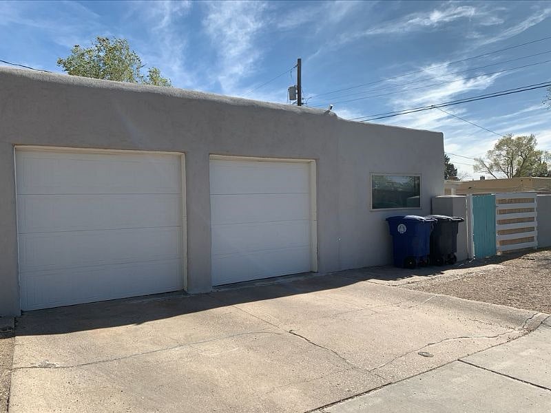 Casita Garage and gate on right
