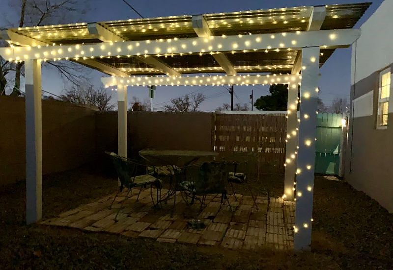 Private fenced patio area