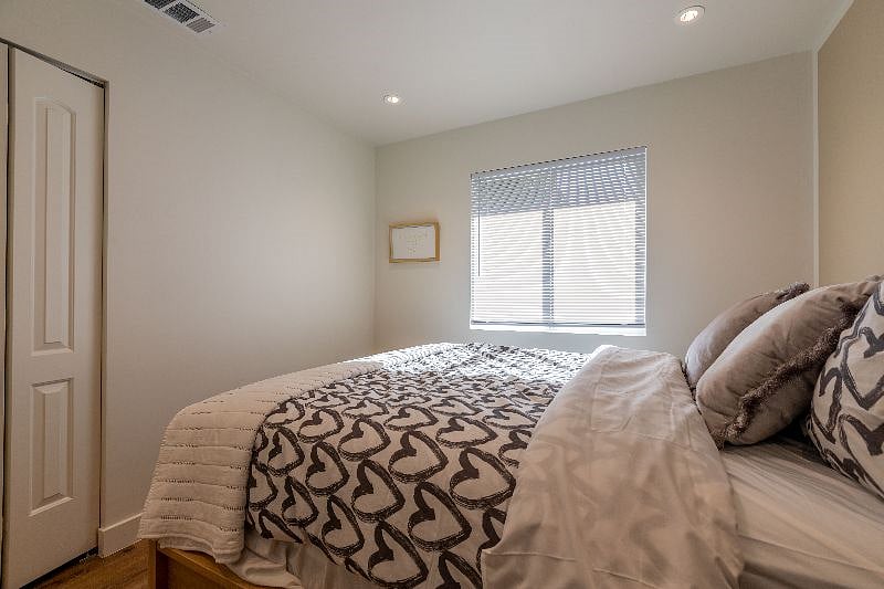 Queen bed with closet