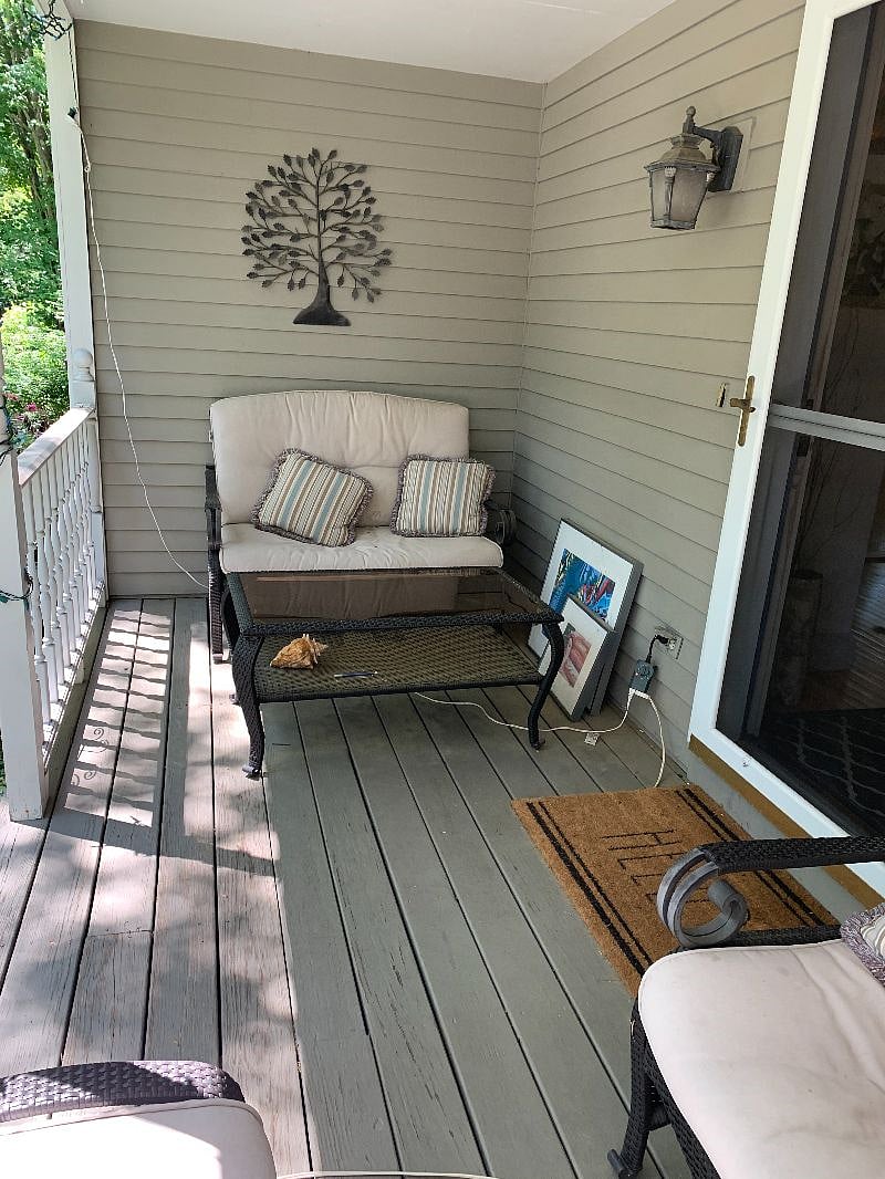 Front porch serene hangout space