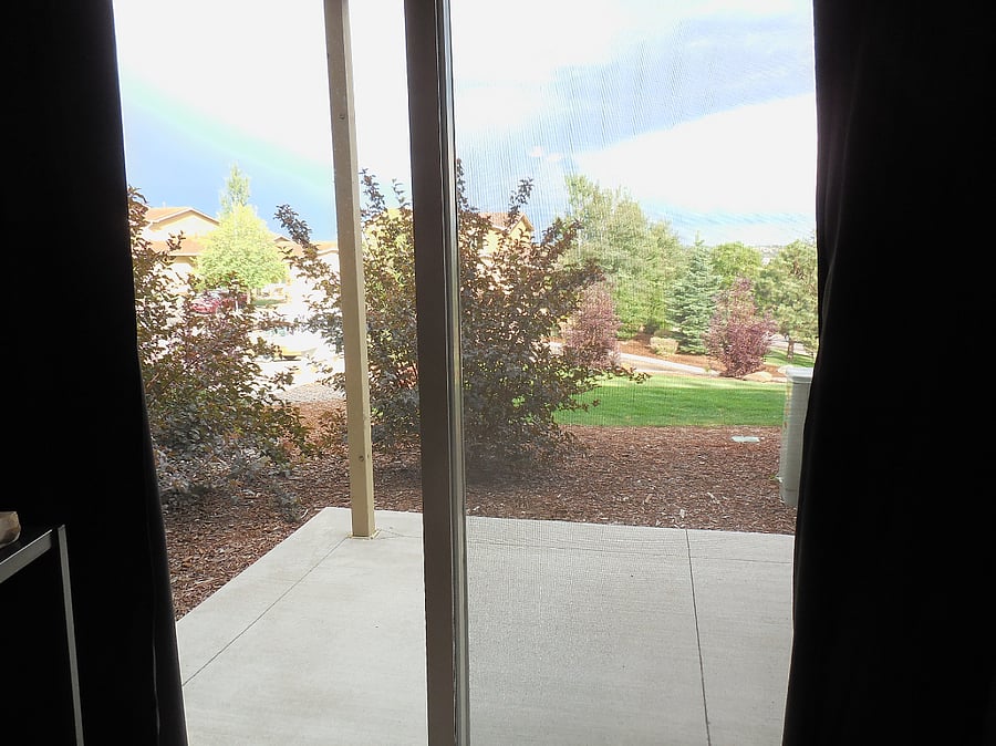 Patio view from downstairs office.