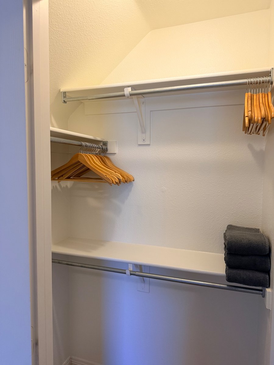 Laundry basket and extra towels provided. 
