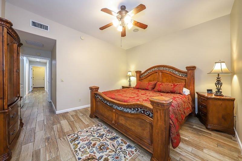 Master bedroom with king size bed