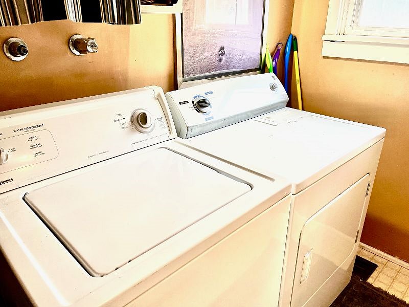 Washer and Dryer in bathroom