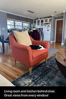 Our beloved kitty is on the red chair and he passed on. Those who stayed here with him absolutely loved him.