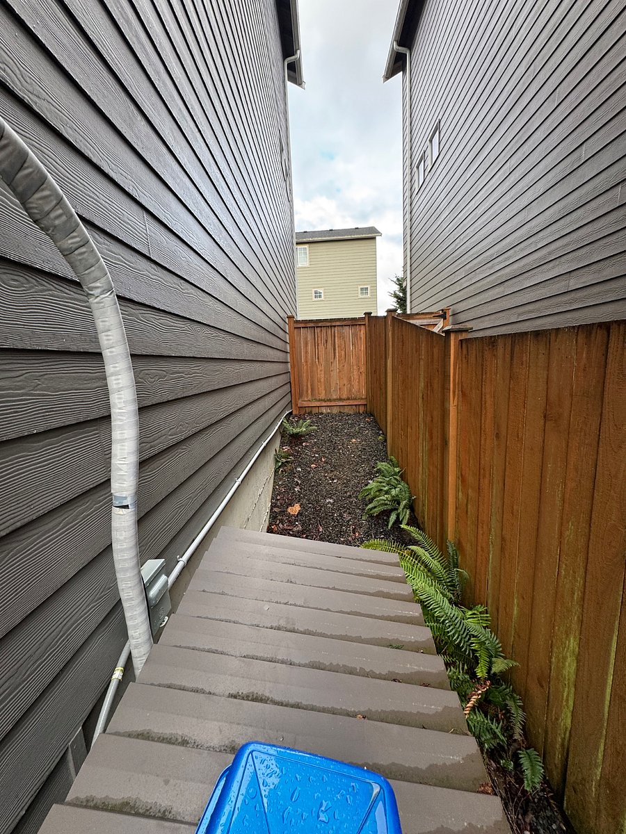just outside the sliding door to the backyard