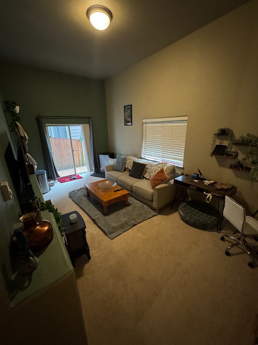 downstairs living room/hang space separate from the main and top floors
