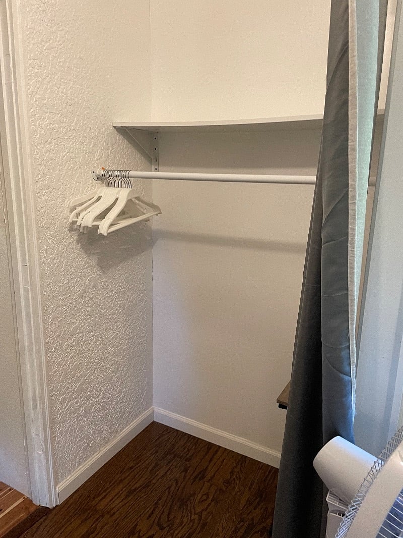 Hanging space in closet