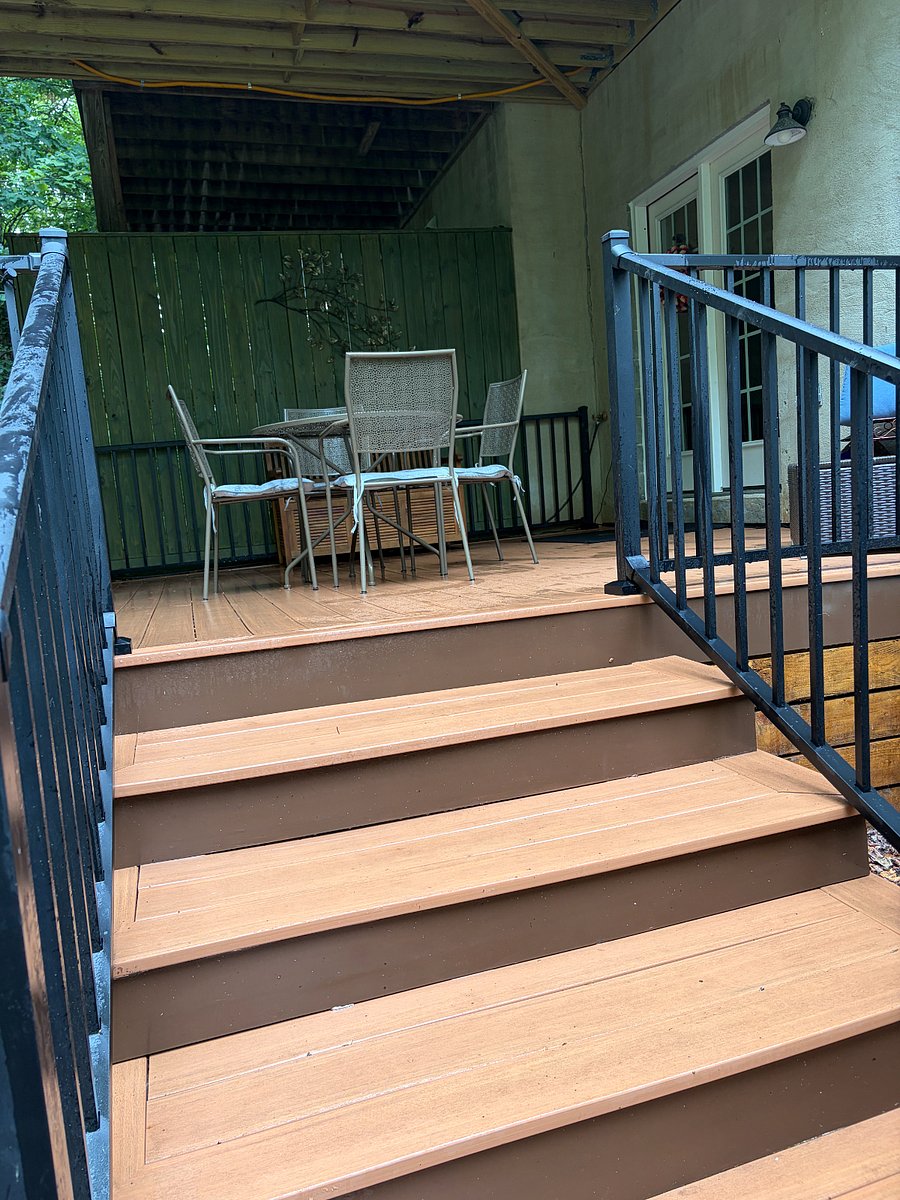 Steps to the private deck