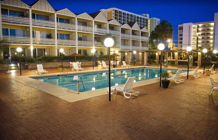 Pool and hot tub are open from 9 am - 10 pm. :)