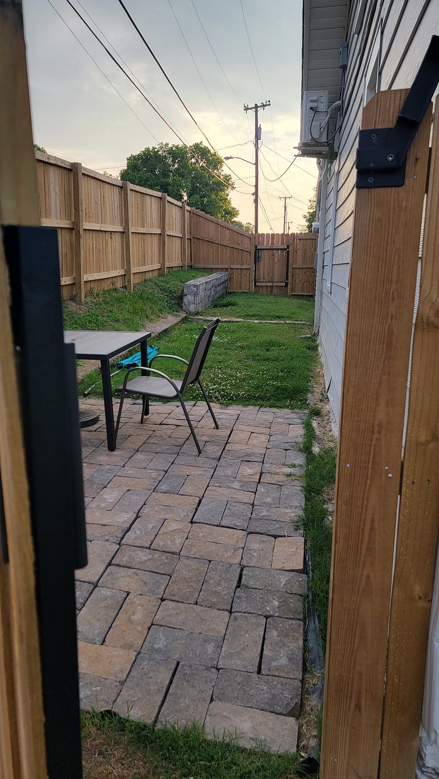 Private patio with umbrella