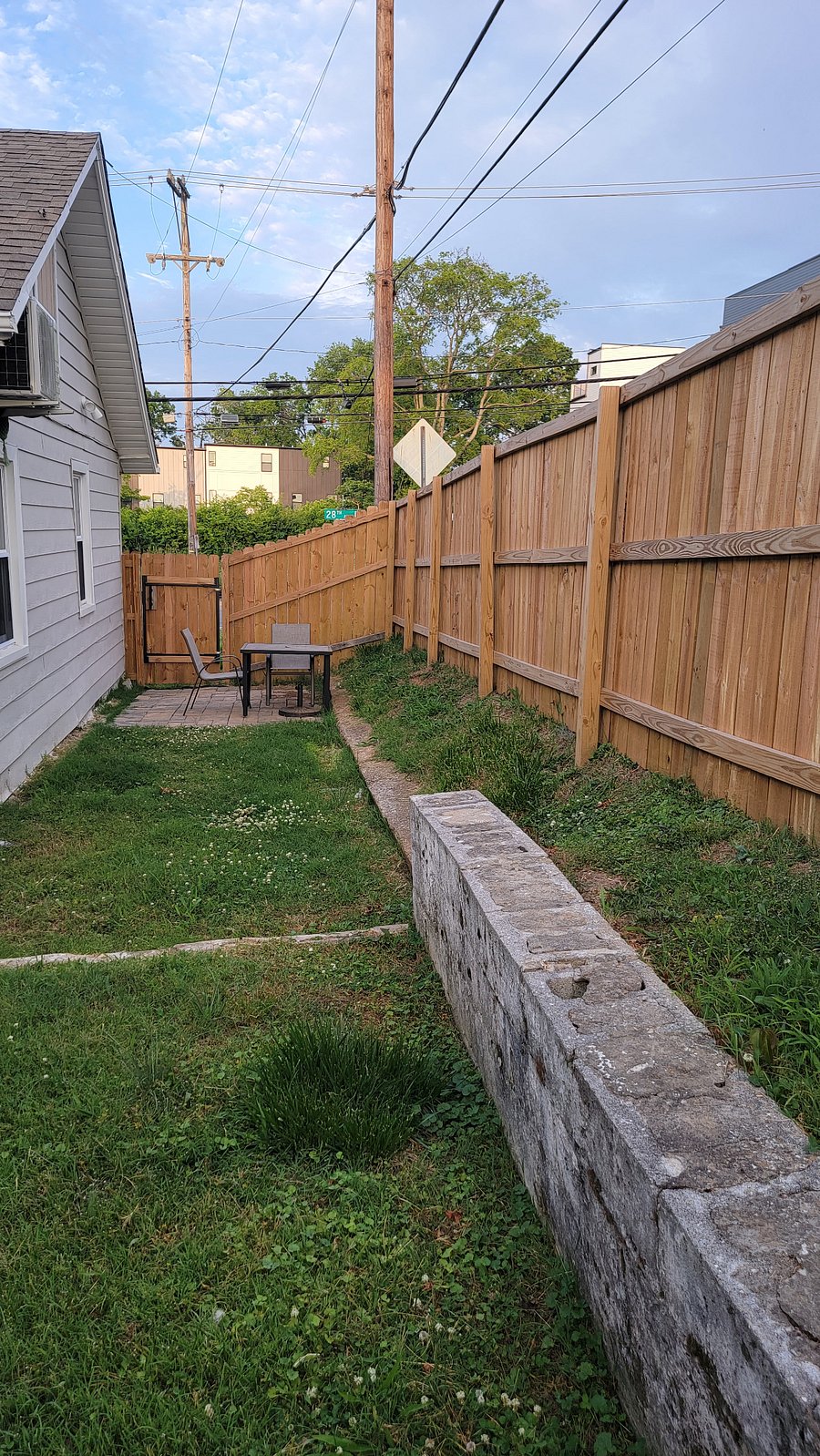 Private fenced yard