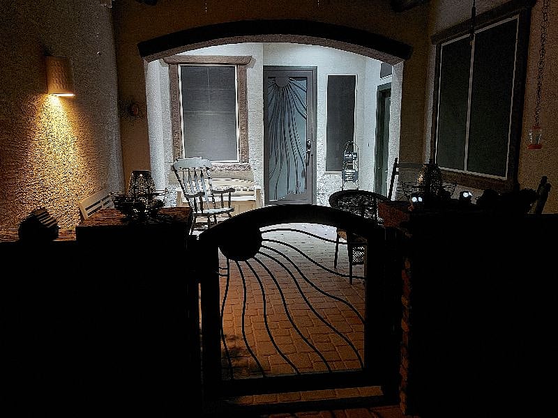 Nighttime courtyard, more lighting has been added since this picture.