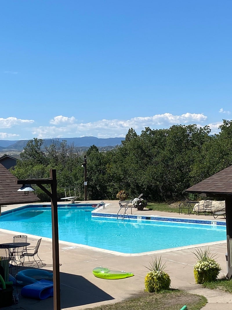 Oak Ridge private pool and court across street.