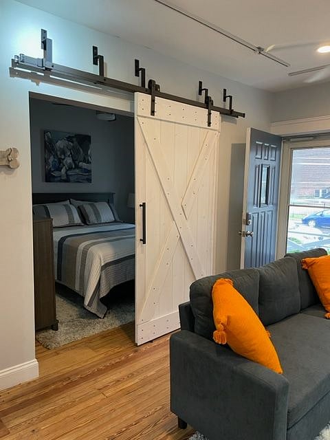 2nd view of Master bedroom Barn door