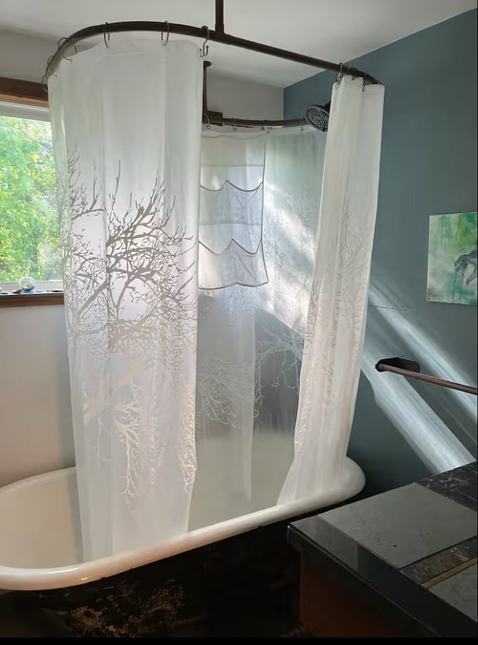 Picture window allows much natural light.