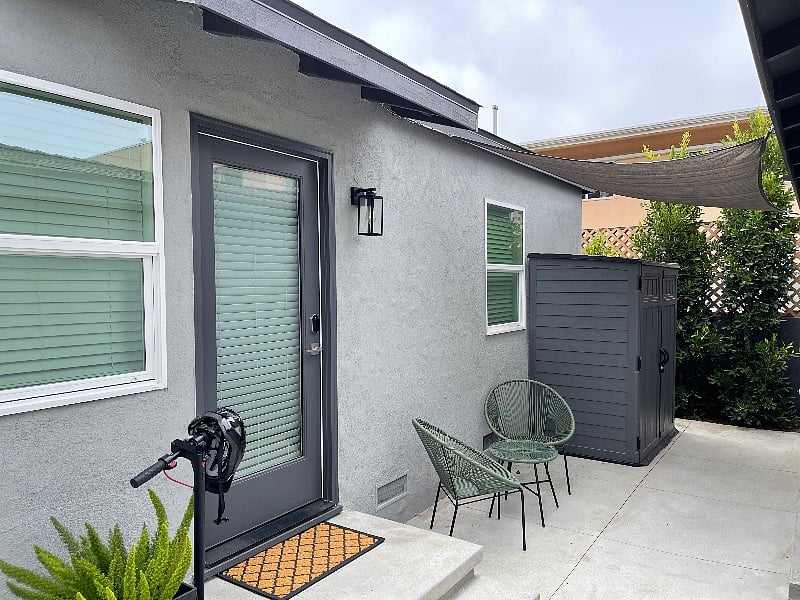 Front door to one bedroom