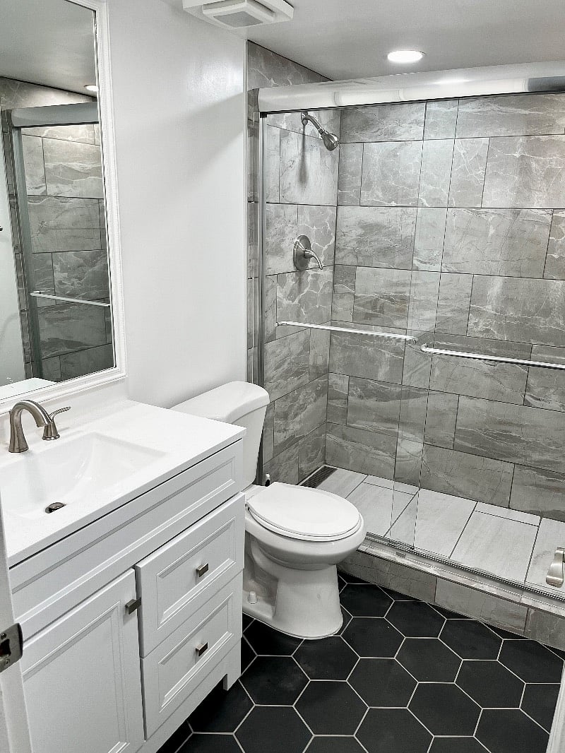 This full bathroom with shower is available in the first floor and guest staying in the blue room will have exclusive access to this bathroom.