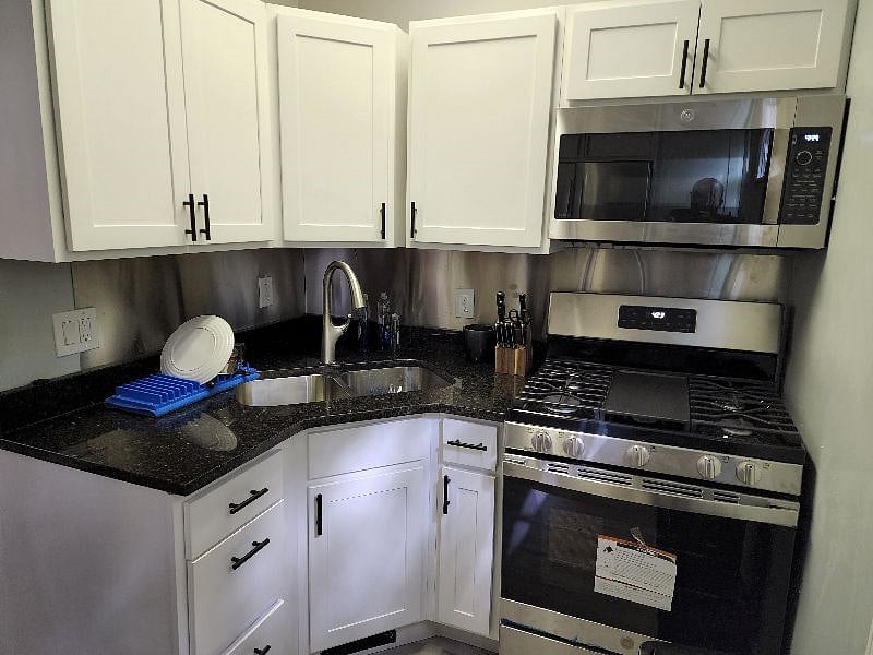 Gas range and microwave