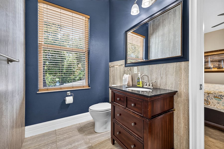 king suite bathroom view of sink and toilet
