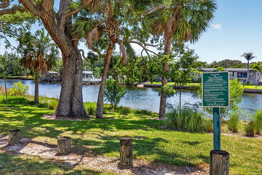 view of the park and river in front of the property